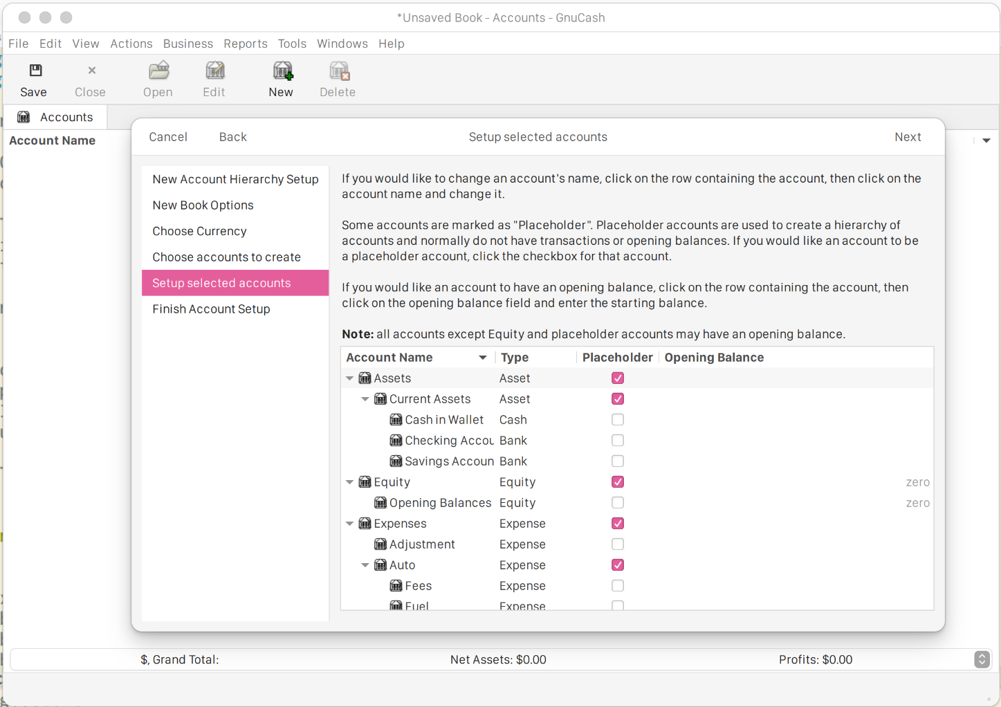 Setting Opening Balances